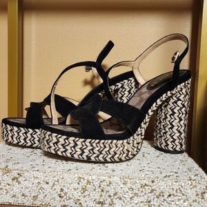 Coach Black and Cream Platform Shoes